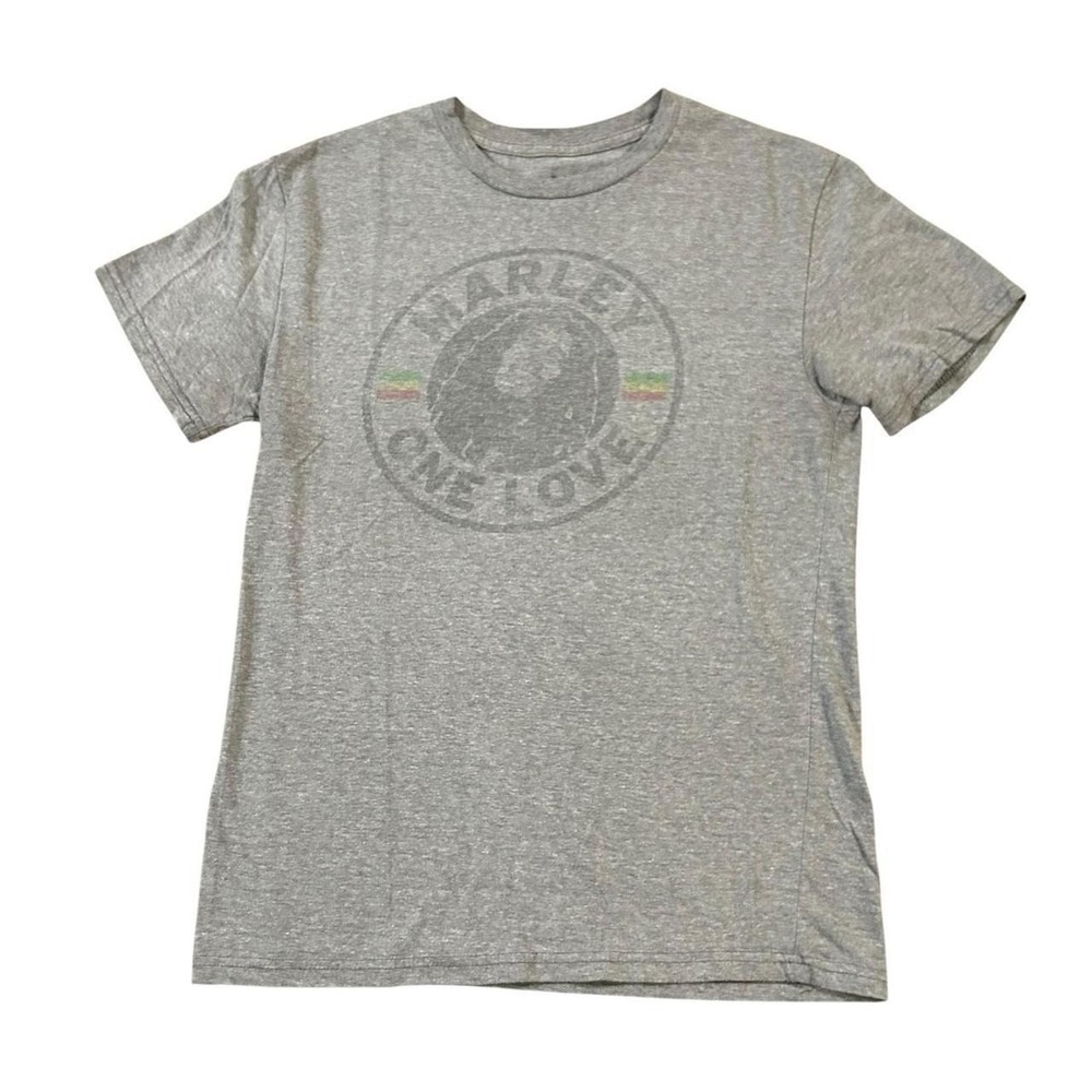 Bob Marley One Love Graphic T-shirt Women's Medium Gray Short Sleeve Music Zion